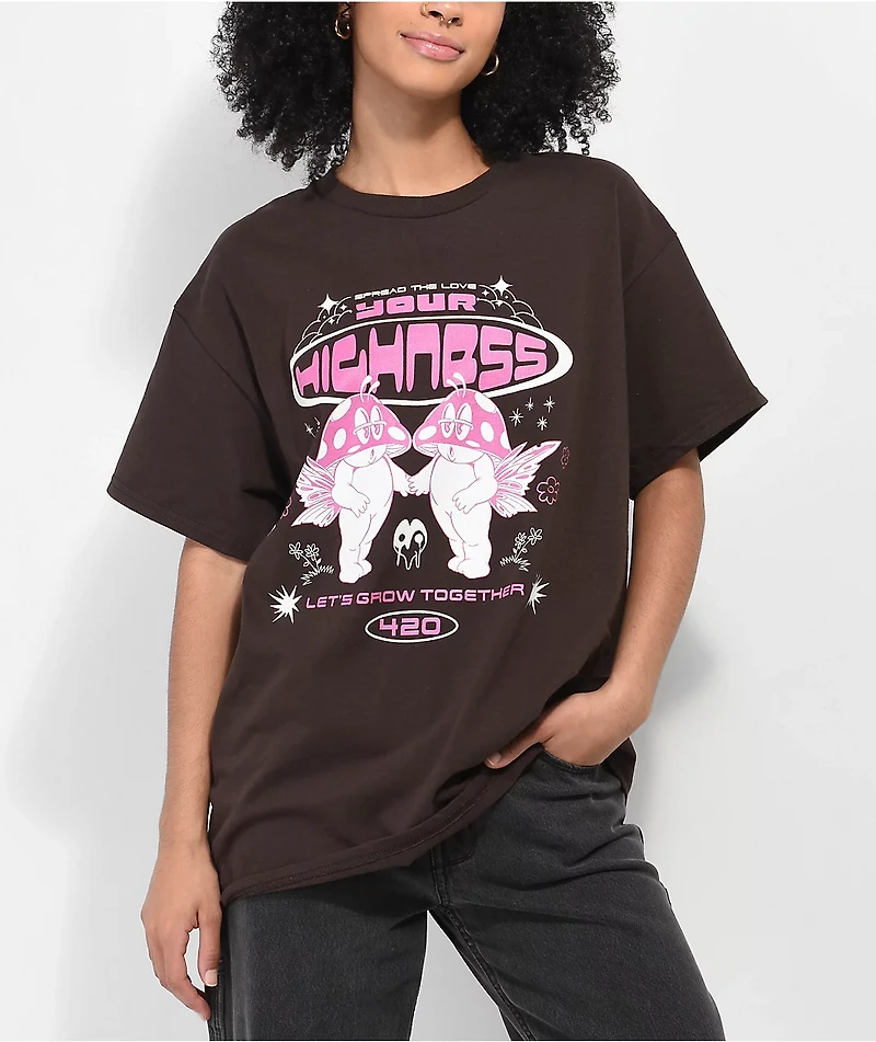Your Highness Spread The Love Brown T-Shirt