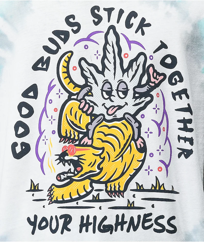 Your Highness Stick Together Blue & Teal Tie Dye T-Shirt