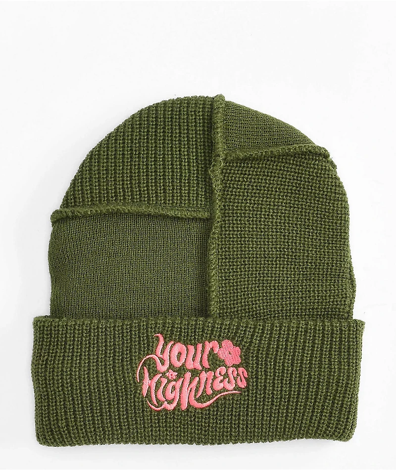 Your Highness Swerve Green Raw-Seam Beanie