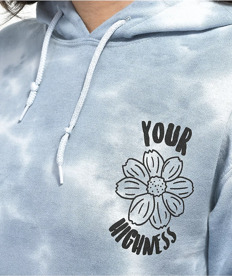 Your Highness Wake & Bake Blue Tie Dye Hoodie