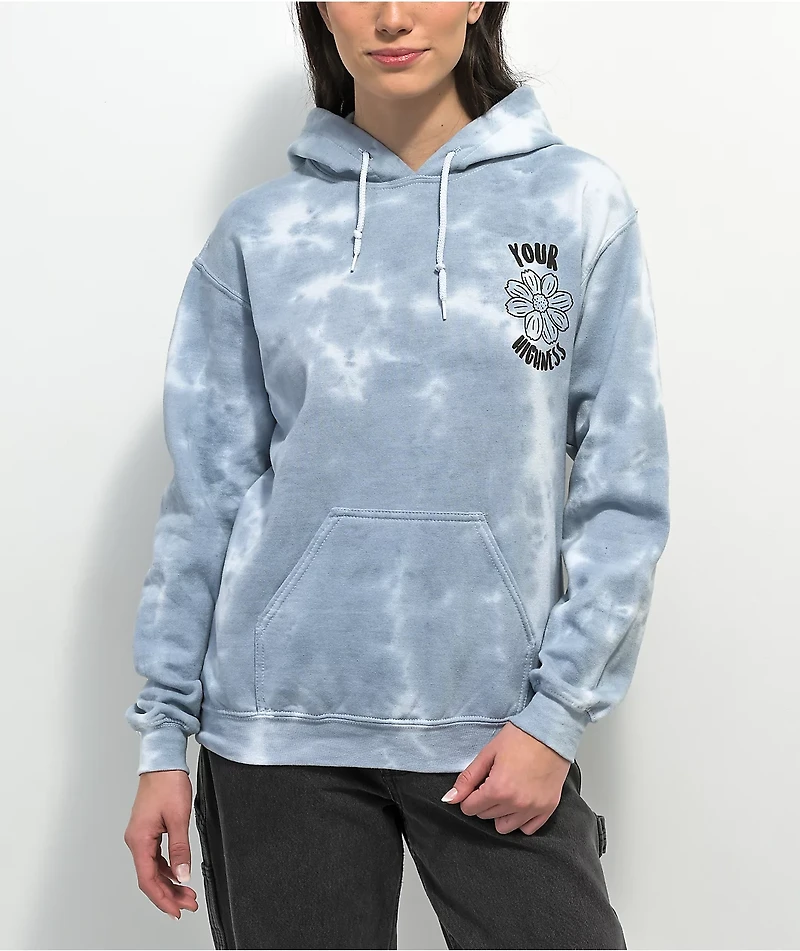 Your Highness Wake & Bake Blue Tie Dye Hoodie