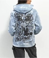 Your Highness Wake & Bake Blue Tie Dye Hoodie