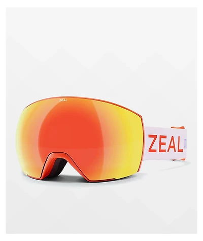 Zeal Hangfire Cordillera Orange & White Snowboard Goggles