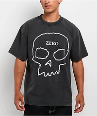 Zero Big Skull Black Wash T-Shirt