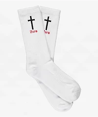 Zero Cross White Crew Socks