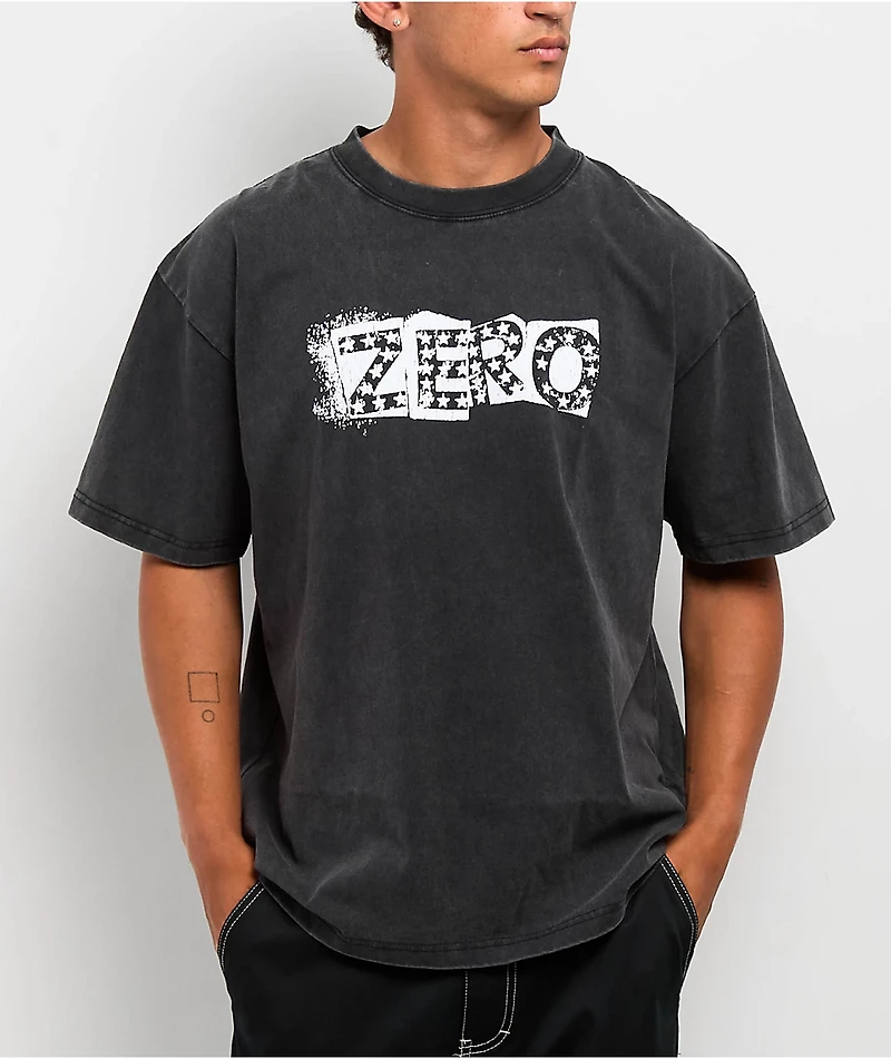 Zero Punk Stars Black Wash T-Shirt