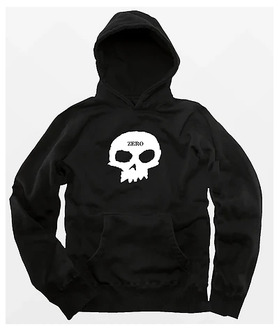 Zero Single Skull Black Heavyweight Hoodie