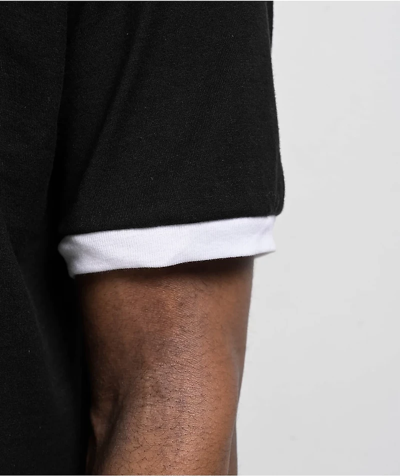 Zero Single Skull Ringer Black T-Shirt