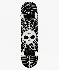 Zero Spider Web Single Skull Glow In The Dark 8.0" Skateboard Complete