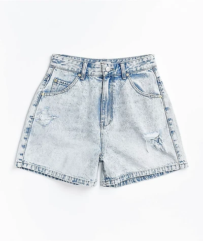 Ziggy Beau Light Wash Blue Denim Mom Shorts