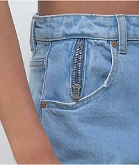 Ziggy Carrot High Waisted Light Wash Blue Denim Mom Jeans