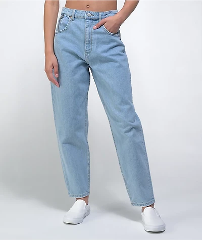 Ziggy Carrot High Waisted Light Wash Blue Denim Mom Jeans
