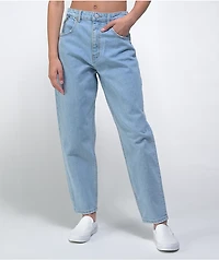 Ziggy Carrot High Waisted Light Wash Blue Denim Mom Jeans