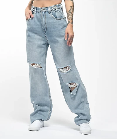 Ziggy Hi & Loose Light Wash Dad Jeans