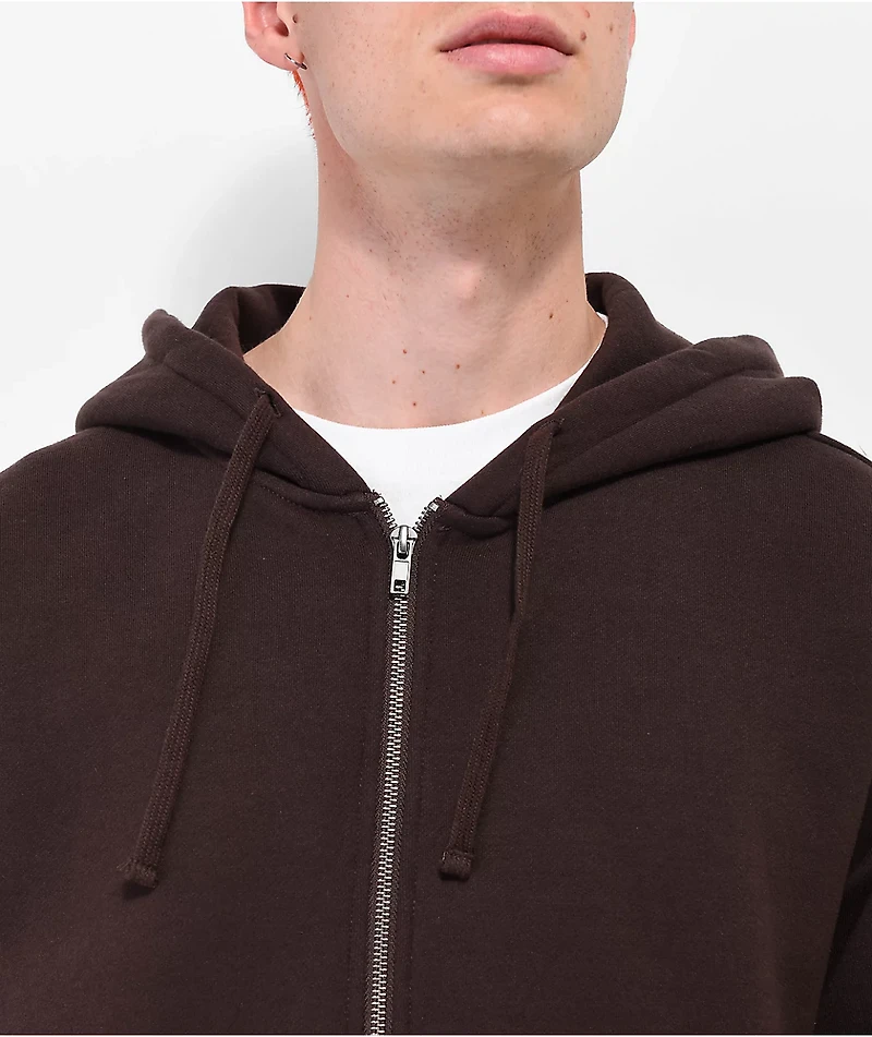 Zine Basics Brown Zip Hoodie