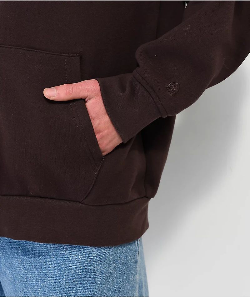 Zine Basics Brown Zip Hoodie