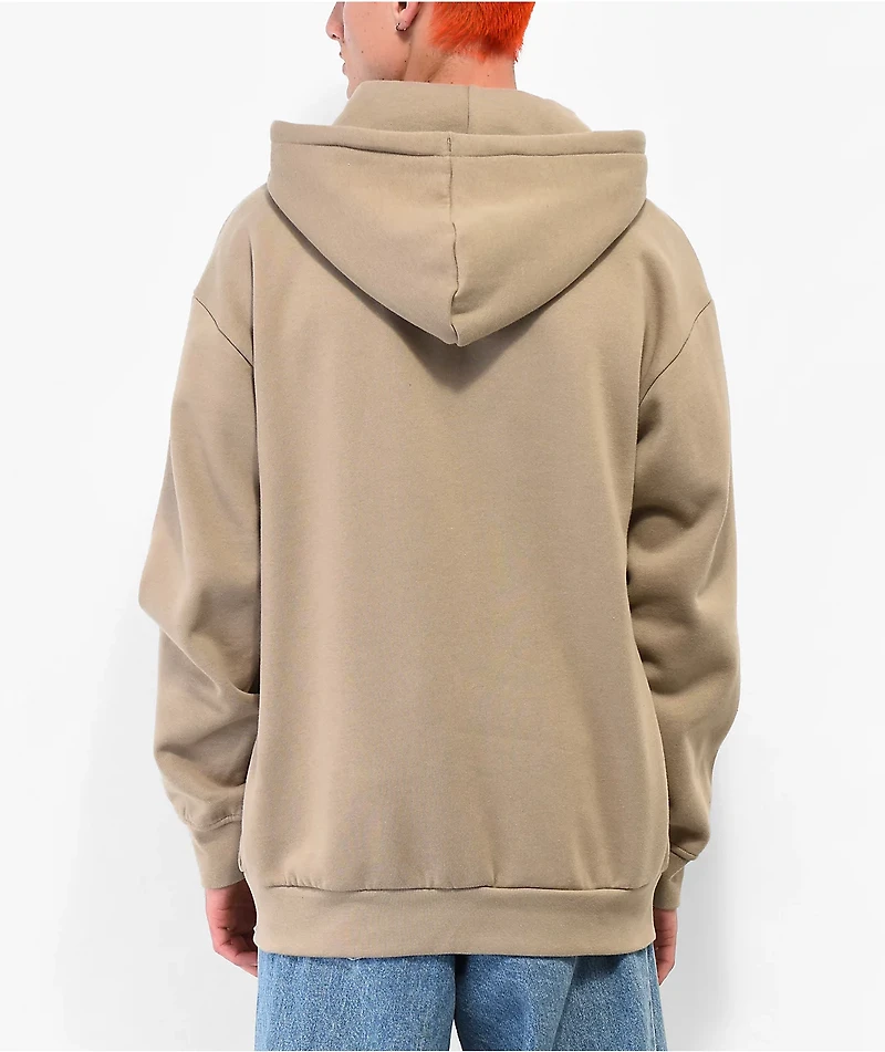 Zine Basics Tan Zip Hoodie
