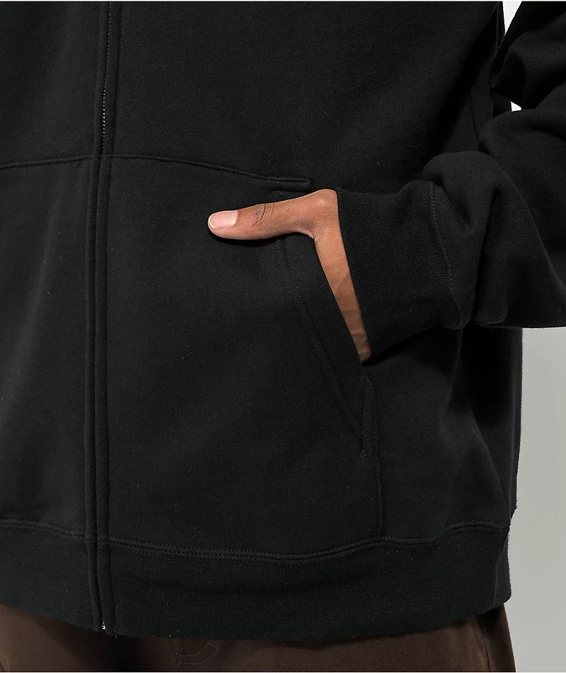 Zine Black Zip Hoodie