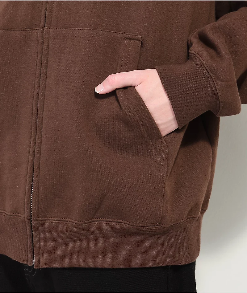Zine Brown Zip Hoodie