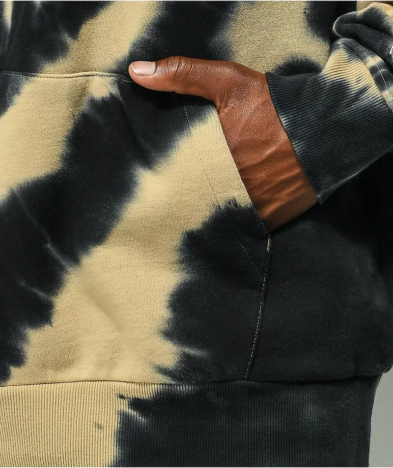 Zine Castle Tan & Black Tie Dye Hoodie