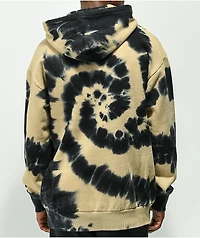 Zine Castle Tan & Black Tie Dye Hoodie