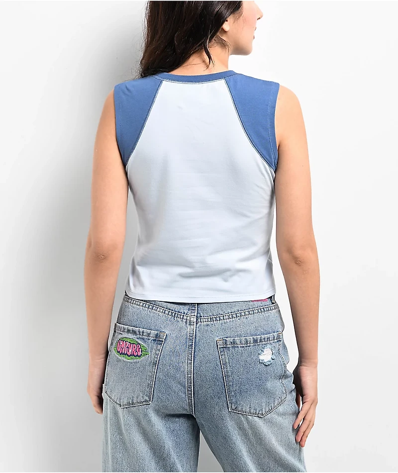 Zine Charlie Blue Raglan Tank Top