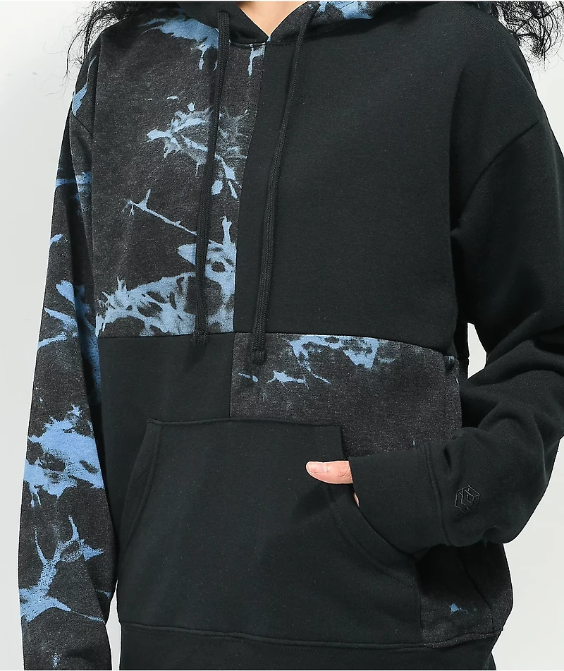 Zine Dani Patch Black & Blue Tie Dye Hoodie