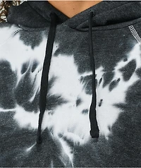 Zine Ellis Black & White Tie Dye Crop Hoodie