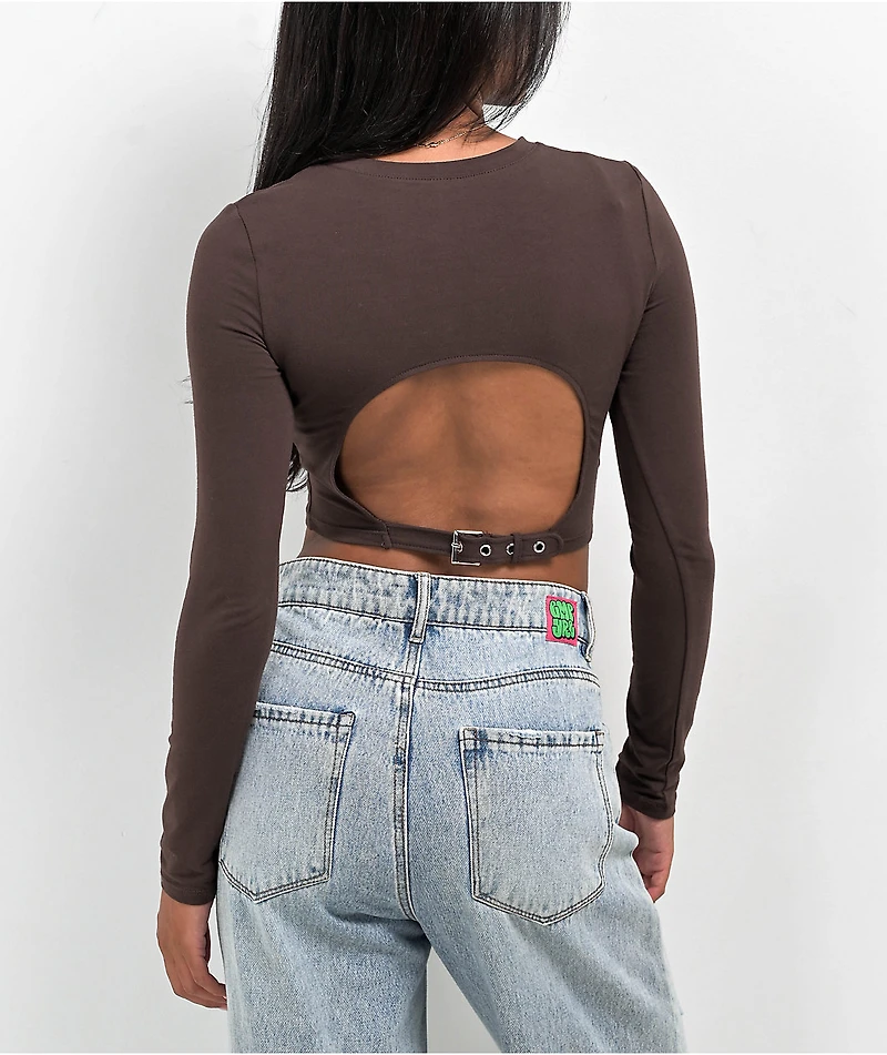 Zine Havanna Java Buckle Long Sleeve Crop T-Shirt