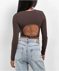 Zine Havanna Java Buckle Long Sleeve Crop T-Shirt