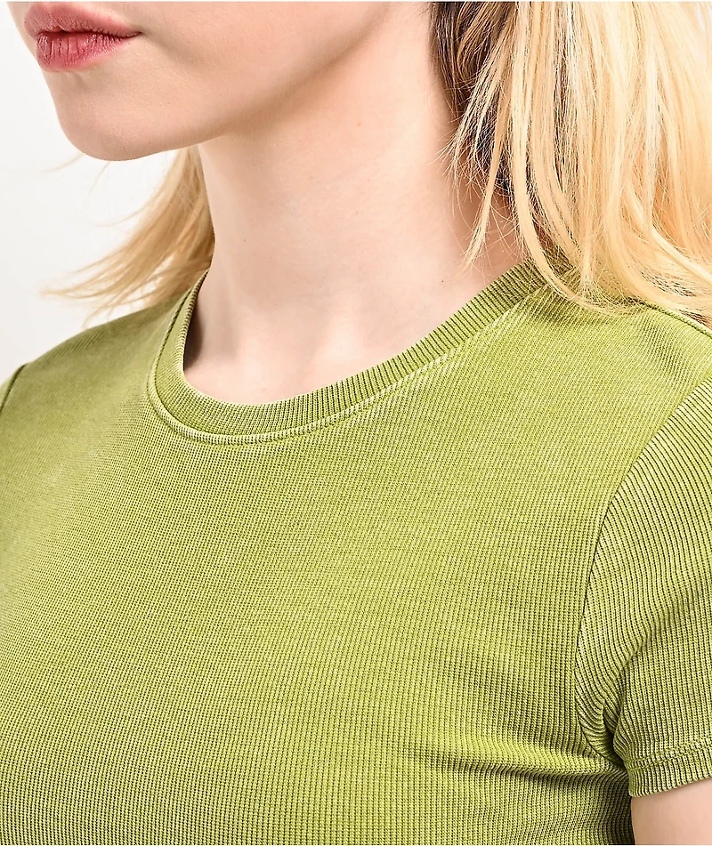 Zine Irina Green Wash Crop T-Shirt