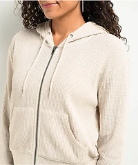 Zine Jones Oatmeal Waffle Zip Hoodie