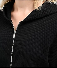 Zine Marusso Black Thermal Oversized Zip Hoodie