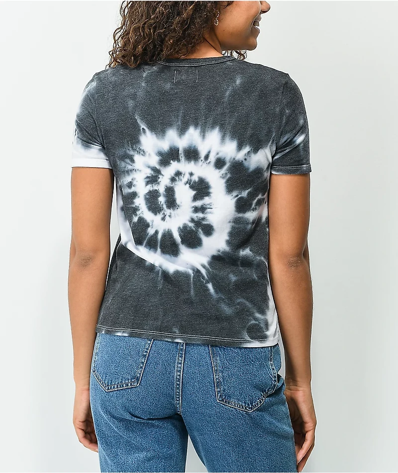 Zine Phinney Black & White Tie Dye Crop T-Shirt