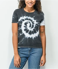 Zine Phinney Black & White Tie Dye Crop T-Shirt