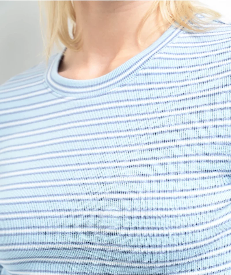 Zine Shiloh Blue Long Sleeve Crop T-Shirt