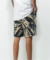 Zine Silas Incense Tan & Black Tie Dye Sweat Shorts
