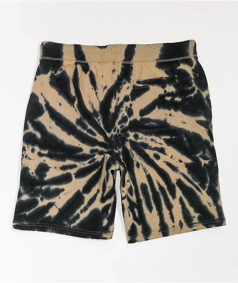 Zine Silas Incense Tan & Black Tie Dye Sweat Shorts