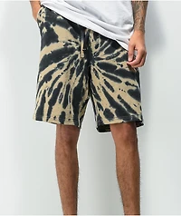 Zine Silas Incense Tan & Black Tie Dye Sweat Shorts