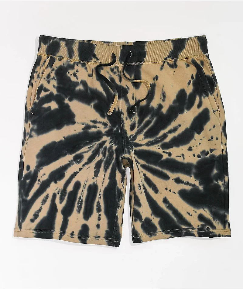Zine Silas Incense Tan & Black Tie Dye Sweat Shorts