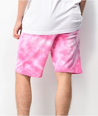 Zine Silas Pink & White Tie Dye Sweat Shorts