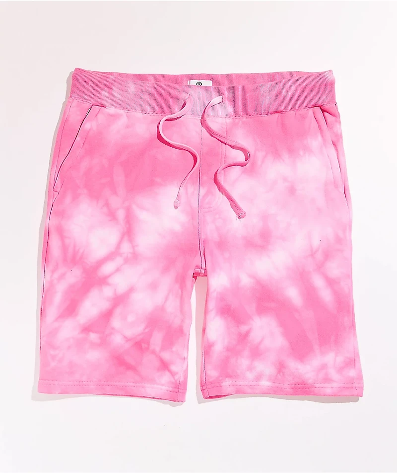 Zine Silas Pink & White Tie Dye Sweat Shorts