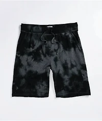 Zine Silias Black Tie-Dye Elastic Waist Sweat Shorts