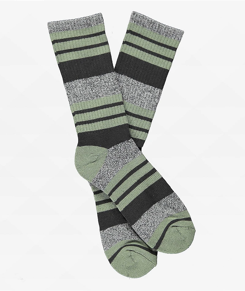 Zine Street Grey & Green Crew Socks