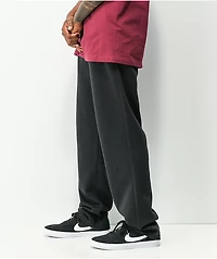 Zine Tarp Double Knit Open Hem Black Sweatpants