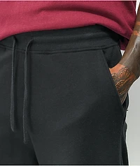 Zine Tarp Double Knit Open Hem Black Sweatpants