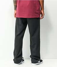 Zine Tarp Double Knit Open Hem Black Sweatpants