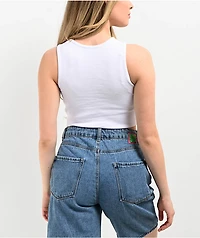 Zine Tawney Ribbed White Crop Tank Top