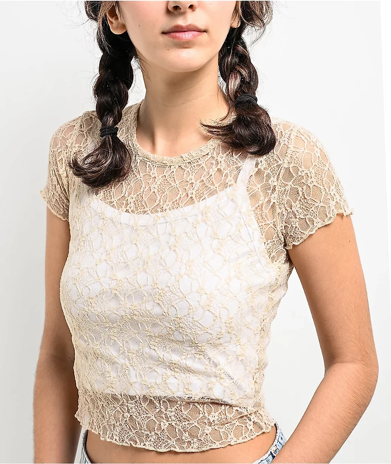 Zine Toulouse Natural Lace Top