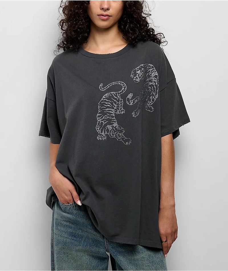 Zutter Glitter Tiger Grey T-Shirt